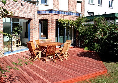 Lame de terrasse Taran en bois exotique mukunlungu L.250 x l.14,5 cm