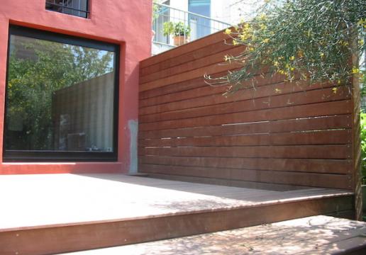 Terrasse en bois exotique plus palissade PARAJU - Région SOMME ( 80 )