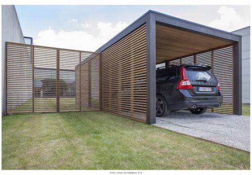 Carport MODU Bois thermochauffé contemporain 