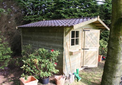 Abris de jardin toiture tuiles métal à Marquette lez Lille (59)