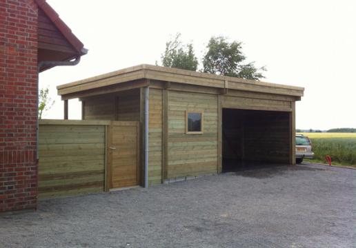 Ensemble bois Garage + Clôture et accès pour porte sectionnelle - CAPINGHEM ( 59 )