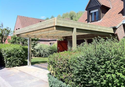 Carport type auvent en bois SUR MESURE LEMAN - BOUSBECQUE (59 )