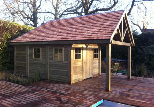 POOL HOUSE AMENAGE - TOITURE RED CEDAR - HAUTS DE FRANCE- REGION LILLE à Array 