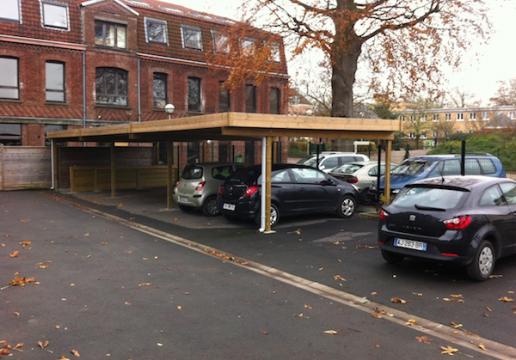 Carport type garage collectif en bois LILLE ( Nord )